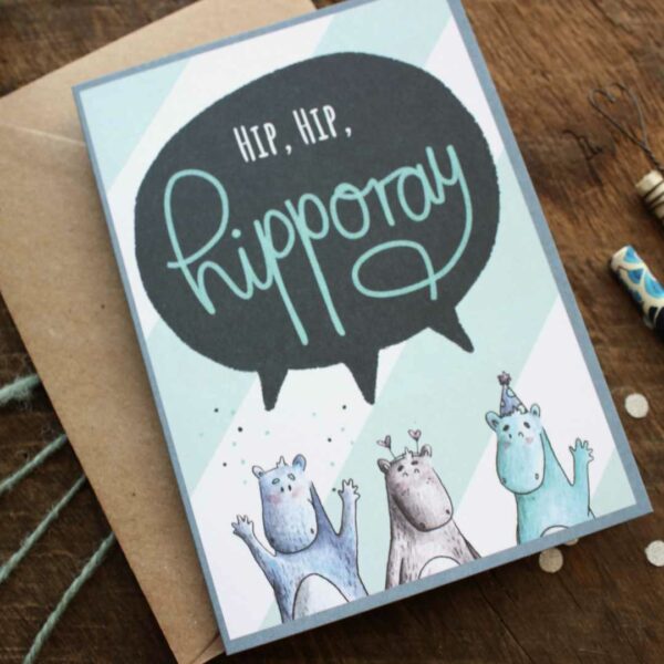 Geburtstagskarte Hippo
